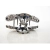 Generic Medium blue or smoke gray crystal bow metal hair claw clip bridal clip (Primary color: Blue)