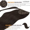 Lacerhair Wrap Around Ponytail Extension Human Hair for Black Women 16 Inch Human Hair Ponytail Hair Extensions Silky Straight One Piece Pony Tails Extensions Human Hair 80g