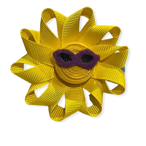 Sun Hair Clip, Sunny Decor, Ribbon Sculpture, Girls Hair Accessory, Preppy Gifts, Sunshine Hair Clip
