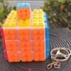 Speed Cube 3x3 with Building Blocks, Mini Cube 3x3 Included, Smooth Magic Cube Puzzle Cube Toy Gift for Kids & Adults (White Brick Cube + Mini Cube)