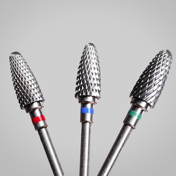 3 Pieces 5 in 1 Nail Drill Bits 3/32 Inch Professional Tungsten Nail File Bits 3/32 Inch Shank Size Drill Machine for Acrylic Nails,Manicure, Nail Art, Drill Machine, Both Left and Right Handed