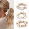 Fashey Pearl Hair Scrunchies Rhinestone Hair Ties Elastic Hair Bands Ponytail Holder Hair Ropes Hair Accessories for Women and Girls（Pack of 3）