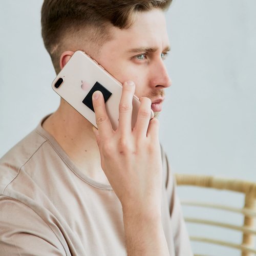 Karelian Heritage Authentic Shungite Stone Sticker Tile Cell Phone Protector 15x25 mm (0,6x1 inches) | Polished Shungite Protection Plate for Tablets & Laptops | Shield Blocker for Home Office FRE5