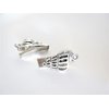 2 extra tiny small silver seashell metal alligator hair clip for fine thin hair