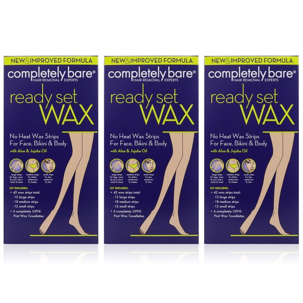 Completely Bare Hypo Allergenic Wax Strips, For Face, Bikini & Body 50 ea (Pack of 3) by Completely Bare