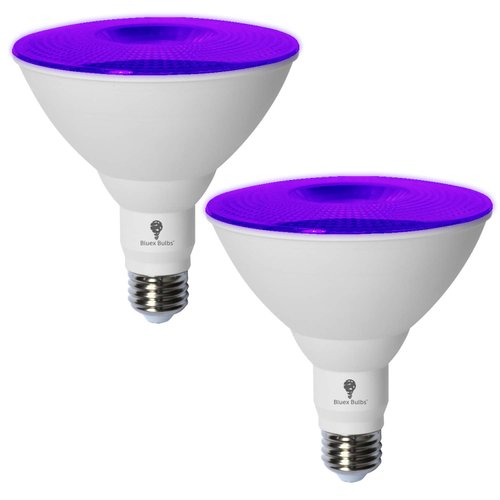 2 Pack BlueX LED Par38 Flood Purple Light Bulb - 18W (120Watt Equivalent) - Dimmable - E26 Base Purple LED Lights, Party Decoration, Porch, Home Lighting, Holiday Lighting, Color Flood Light