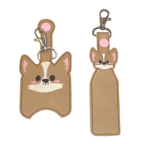 Corgi Face Hand Sanitizer Holder And/Or Lip Balm Holder
