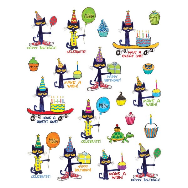 Teacher Created Resources® Pete The Cat® Happy Birthday Stickers, 120 Pieces