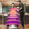 visesunny Barber Cape Tropical Sea Sunset Polyester Hair Cutting Salon Cape Apron Anti-Static Haircut Water-Resistant Shaving Cloth Beard Shaving Bib Hairdressing Cape