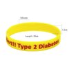 Lyndong 5 Pack Type 2 Diabetes Silicone Medical Alert ID Bracelet Wristbands