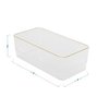 Martha Stewart Kerry Plastic Stackable Office Desk Drawer Organizers, 6" x 3", 6 Pack, with Gold Trim