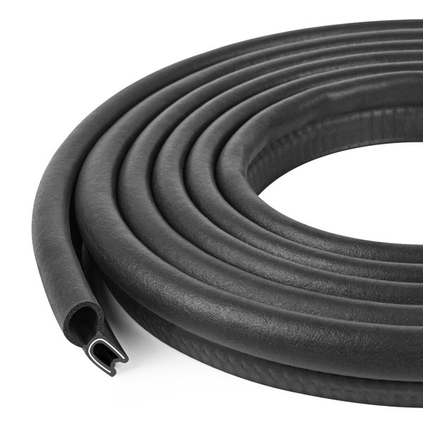 Automotive Door Weather Stripping 10Ft Car Door Rubber Edge Trim Seal Strip Gasket with Top Bulb Easy to Install for Car Bus Camper Boat RV Truck Doors and Home Applications