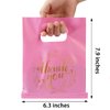 Wishop 100 Pieces Pink Thank You Merchandise Bags Party Gift Bags Candy Bags for Boutique, Retail, Gift Bags, Clothes, Party Favors (Pink/Gold, 6.3x7.9 Inches)