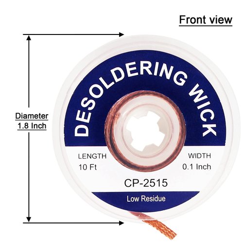 Lesnow Solder Wicks braid，Solder Sucker，10ft Length 5 Pieces No-Clean Desoldering Braided Wicks. Solder Removal Tool，Desoldering Wick Used to Remove the Solder and Disassemble Electrical Components