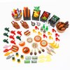 BrickBounty 188pcs City Food Bricks Set, Picnic Toys Friends Kitchen Fram Restaurant DIY Pieces Parts Ice-Cream-Cupcakes Turkey-Banana-Carrot-Bread Basket Fish