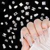 Small Nail Charms Silver Nail Jewelry luxury 3D Nail Art Zircon Metal Gem 120pcs Nail Art Crystal Diamonds for Nail Art Decorative Accessories Nail Decorations Rhinestones for Nail Art Charms