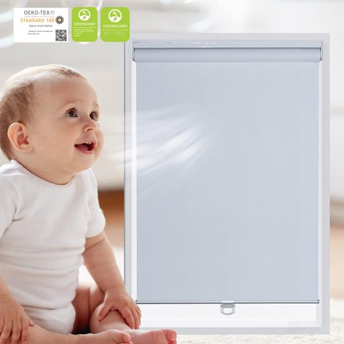 Tonature ECO-Friendly 100% Blackout Roller Shades Cordless Shades & Blinds for Windows Shades Thermal Insulated Shades for Doors, Home and Living Room Inside & Outside Mount (36" W x 64" H, White)