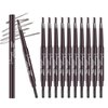 Berinist 12Pcs Medium Brown Eyebrow Pencil Set， Retractable Eyebrow Pencil with Brow Brush, Professional Eyebrow Shaping and Filling Pencil for Women Eye-Makeup, Easy to Color, Waterproof Long-lasting