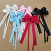 Hair Bows for Women 3 PCS, Upgrade Bows for Girls Ribbon Hair Bows With Long Tail Hair Bow Clips Hair Barrettes for Women Accessories(White,Wine Red,Pink)