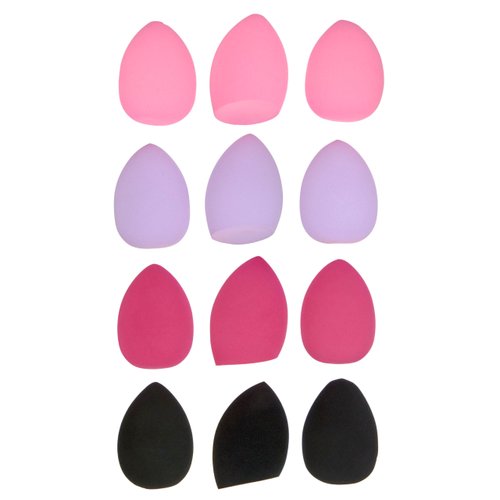 Expressions 12pc Beauty Blenders Value Pack - Assorted Cosmetic Makeup Sponge Beauty Blender Set For Foundation, Blush, Concealer, Eyeshadow, Contour & Highlighter Bright