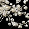 RaeBella Weddings Sparkling Silver Freshwater Pearl & Rhinestone Floral Bridal Hair Comb