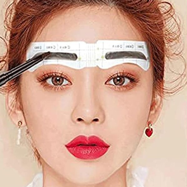 84/60 Pairs Lazy Quick Eyebrow Stickers 12 Styles Eyebrow Card Template Eyebrow Aids Guide Tattoos Makeup Tools Adjustable (60pcs)