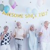 Awesome Since 1957 Banner Pre-strung Happy 67th Birthday Banner Gold Glittery 67 Sixty Seven Years Old Birthday Party Decorations for Men Women