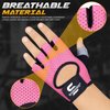 SAWANS Workout Gloves for Men and Women Weight Lifting Gloves Gym Fitness Exercise Cycling Pull ups Microfiber Lightweight Breathable Non-Slip Silicone Padded Palm Grip (Pink, Medium)