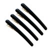 4 Pcs 3.5 Inch Frosted Narrow Metal Spike Alligator Duck bill Hair Clips Bright Duckbill Hair Barrettes Chic Hair Clips for Styling Long Hair (Black)