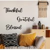 Vivegate Thankful Grateful Blessed Metal Wall Art Decor - 17.5"X15.5" 3 Pieces Black Thankful Grateful Blessed sign for Home Decor Be Grateful Wall Art