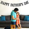 Happy Father's Day Banner, Best Dad Ever Party Decorations Supplies for celebrate Father's Day, Happy Birthday Dad Party Banner Sign, Black Glitter