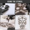 Custom Shop Airbrush Sugar Skull Day of The Dead Stencil Set (Skull Design #14 in 3 Scale Sizes) - Laser Cut Reusable Templates