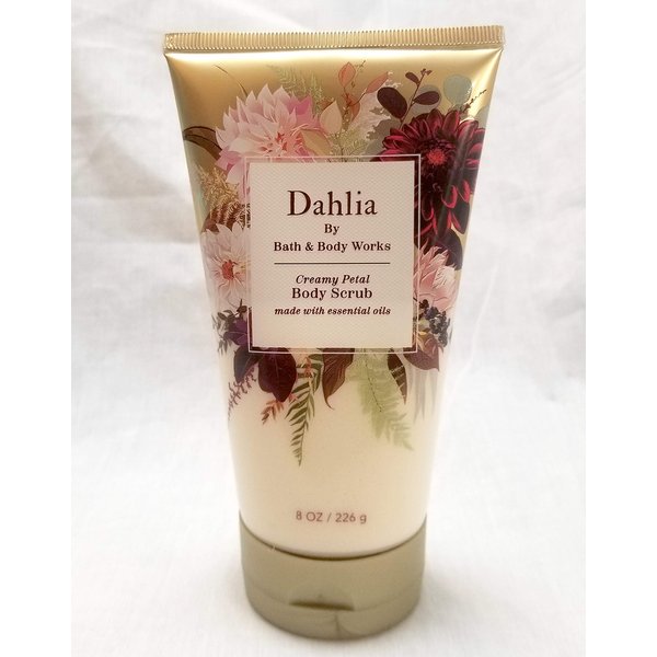 Bath and Body Works Full Size Body Care w/Essential Oils New Fall 2020 Scent - Dahlia - Creamy Petal Body Scrub - 8 oz