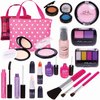 Wonder Products PixieCrush Pretend Makeup Kit for Toddlers - Deluxe 16 Piece Set - Kids Makeup Kit - Realistic Pretend Play Makeup for Little Girls - Ideal for Toddlers' Creative Fun - Pink Carry Bag