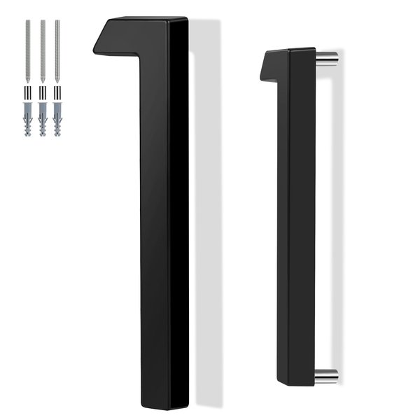 6 Inch Floating House Number Metal Modern Anti-Rust House Address Numbers for Outside with For Mailbox Yard Home Front Door Zinc Alloy Black, 911 Visibility Signage (1)