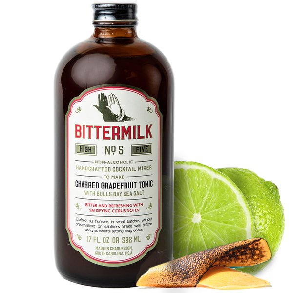 Bittermilk No.5 Charred Grapefruit Tonic with Bulls Bay Sea Salt – All Natural Handcrafted Cocktail Mixer – Gin Mixers, Tonic Mixers - Just Add Vodka, Gin, Rum or Tequila, Makes 17 Cocktails