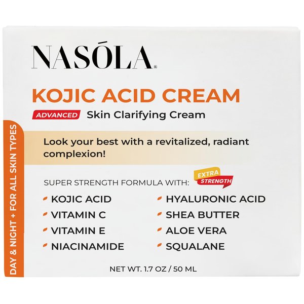 Nasola Kojic Acid Cream for Skin Clarifying, Complexion Revitalization, Radiance Boosting, Face & Body, Women & Men, Underarm & Armpit