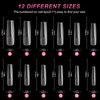 AORAEM XXL Square Clear Fake Nails 240PCS 4.5cm Long Straight Tapered Nails Half Matte Design Extra Long Acrylic Nail Tips with Case for Home DIY Nail Salons