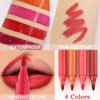 BINGBRUSH 4Pcs Bright Vivid Color Lip Tint Pencil, Moisturizing,Long-wear,Non-sticky,Lightweight Lip Stains Liquid Lipstick Rouge Lip Gloss Girls Women Gift Set