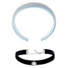 Women's Princess Headband Choker Long Gloves Set Halloween Costume Accessories for Cinderella
