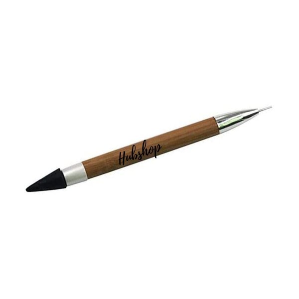 Nail Rhinestone Picker Dotting Tool with Wax Head, Dual-ended DIY Nail Art Tool With Designer Bamboo Handle