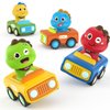 MOONTOY Car Toys for 1+ Year Old First Birthday Gifts for Boys,Press and Go Car Toys Baby Animal Racing Cars for Toddlers 1-3,Push Go Friction Car Toys Toys 12-18 Months Toddler Toys for One Year Old