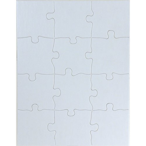 Hygloss Puzzles DIY Party Invite - Blank Puzzle for Decorating - Art Activity - Use as Party Favors - White, Sturdy – 8.5 x 11 Inches, 12 Pieces - Comes with Envelopes - 4 Qty