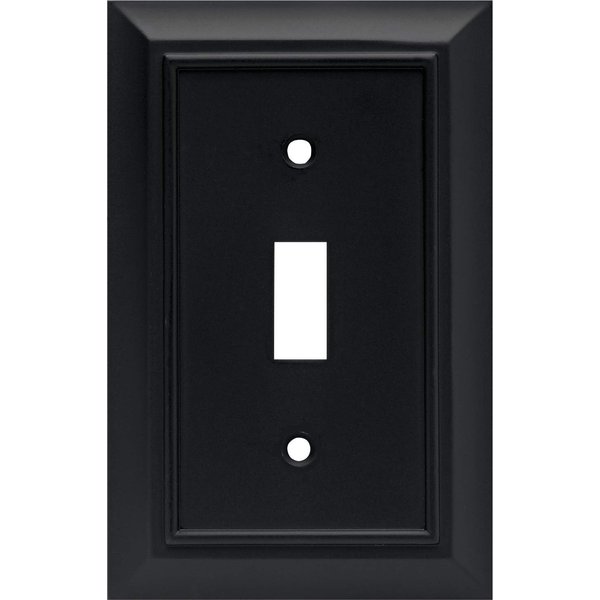 Franklin Brass 64219 Architectural Single Toggle Switch Wall Plate / Switch Plate / Cover, Flat Black, Packaging May Vary