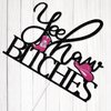 Yee Haw Bitches Cake Topper, Western Bachelorette Party Decorations, Nash Bash, Cowgirl Birthday Cake Decor Supplies, Double-Sided Black Glitter