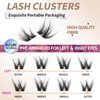 SIMER Lash Clusters DIY Eyelash Extensions 64 Clusters Lashes 3D Layered Volume Eyelash Clusters D Curl Reusable Fluffy Individual Lashes DIY at Home(10-14mm Mixed)