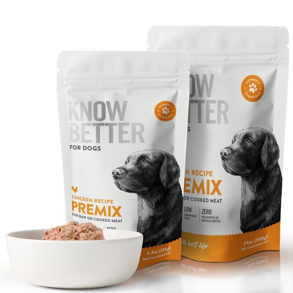 Know Better for Dogs – Chicken Recipe, RAW Dog Food Premix/Supplement for Making Homemade Dog Food, All Natural, Holistic Veterinarian Approved, Grain Free, No Artificial Additives