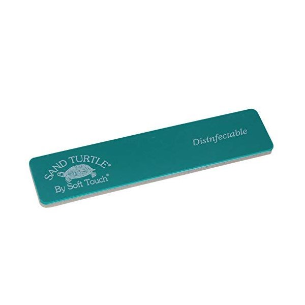 Soft Touch Sand Turtle Nail File Block, Soft Sponge, Teal 120 Grit Fine, 5 ¼ Inch, 5 Piece