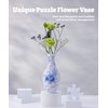 Pintoo 3D Puzzle Vase Unique Flower Vase Made by 160 Curved Plastic Puzzle Pieces House Warming Gift for Flower Arrangements and Home Decoration - [S1033] (Classic, Blooming Season)