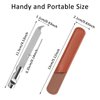 Metal Nail Files for Natural Nails, Mabor Stainless Steel Fingernail File with Pointed Tip Professional Double Sided Curved Nail Filer for Nails Travel Nail File with PU Leather Case